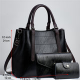 3pcs Faux Leather Tote Bag Set, Fashion Handbag With Clutch Purse And Credit Card Holder, Women's Shoulder Bag