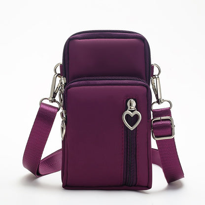 solvbao  Mini Crossbody Phone Bag, Sports Arm & Running Wrist Bag, Stylish Shoulder Coin Purse With Heart Zipper