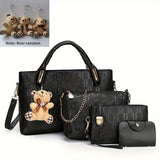 4pcs/set, New Handbag, Shoulder Straddle Package, PU Cosmetic Bag