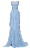 solvbao Beautiful Light Blue Chiffon Party Dress, Sweetheart Formal Gown