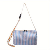 solvbao  Vintage Striped Pattern Shoulder Bag, Ethnic Zipper Crossbody Bag, Women's Bohemian Travel Bag