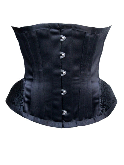 Women's Waist Trainer Steel Boned Heavy Duty Underbust Black Corset