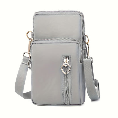 solvbao  Mini Crossbody Phone Bag, Sports Arm & Running Wrist Bag, Stylish Shoulder Coin Purse With Heart Zipper