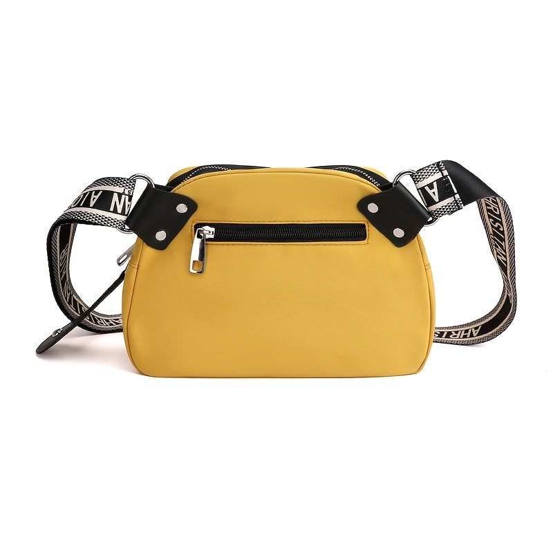 solvbao  Casual Simple Crossbody Bag, Lightweight Storage Bag With Zipper & Wide Strap, Trendy Bag