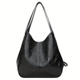 Vintage Shoulder Bag For Women, Stitching Detail Tote Bag, Large Capacity Hobo Bag