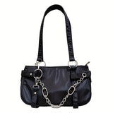 Y2K Punk Style Shoulder Bag, Trendy Motorcycle Underarm Bag, Trendy Handbag & Purse For Girls