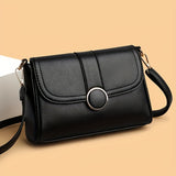 solvbao Fashion Mini Crossbody Bag, Solid Color Shoulder Bag, Women's PU Leather Flap Purse