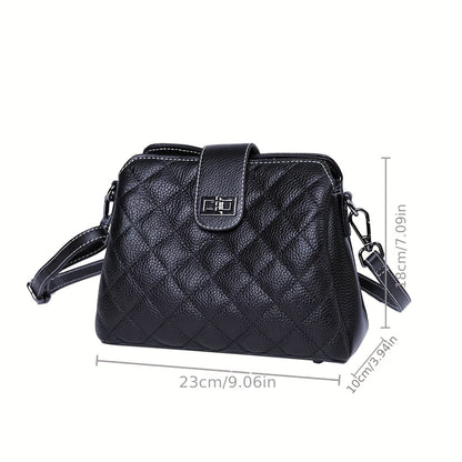 solvbao  Elegant Quilted Crossbody Bag, Fashion PU Shoulder Bag, Women's Casual Handbag & Phone Purse