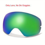 Unisex Adult Snow Goggles with Interchangeable Mirrored Lens - OTG Design for Glasses Wearers, TPU Frame, PC Material - Ski & Snowboard UV Protection, Fog-Resistant, Fits Teens 14+ - Includes Goggle Bag, Prescription Frame Insert - Ideal for Snowsports, S