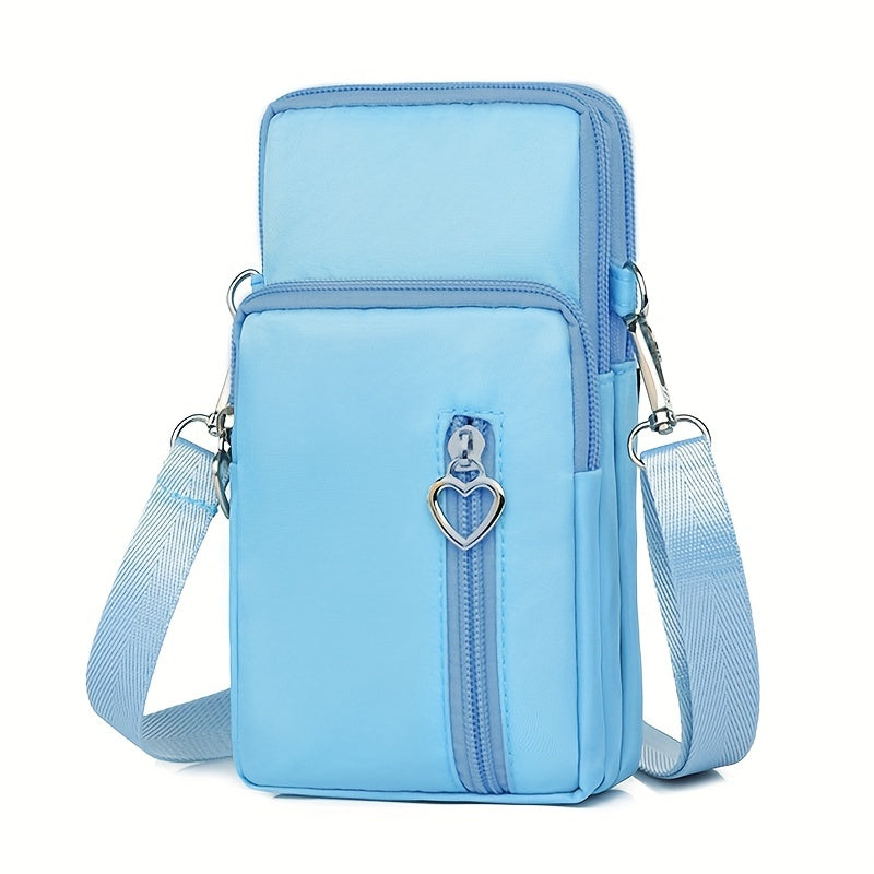 solvbao  Mini Crossbody Phone Bag, Sports Arm & Running Wrist Bag, Stylish Shoulder Coin Purse With Heart Zipper