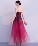 Solvbao Charming Tulle Gradient Long Party Dress, Elegant Formal Dress with Lace Applique