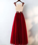 solvbao Wine Red Tulle Bridesmaid Dresses,Charming Prom Dresses , Formal Dresses