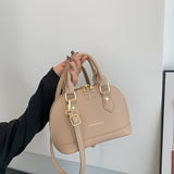 solvbao Trendy  Lychee Pattern Shell Bag, Simple Solid Color Handbag, Perfect Shoulder Bag For Daily Use