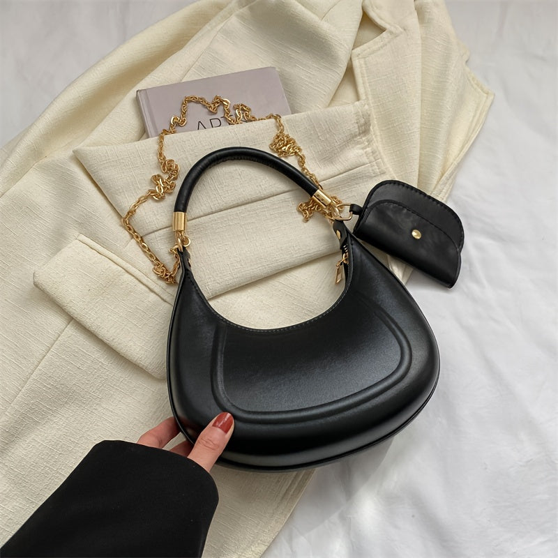 solvbao Mini Fashion Crescent Bag, Trendy Shoulder Hobo Bag, Women's Stylish Handbag & Underarm Purse