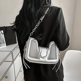 Trendy Silver Crossbody Bag, Trendy Y2K Shoulder Bag, Women's Fashion Handbag & Tote Purse