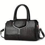 solvbao Crocodile Pattern Handbag, Women's Stitching Crossbody Bag, Elegant Top Handle Satchel Purse