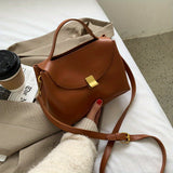 solvbao  Trendy PU Leather Crossbody Bag, Solid Color Flap Shoulder Bag, Perfect Messenger Bag For Daily Use