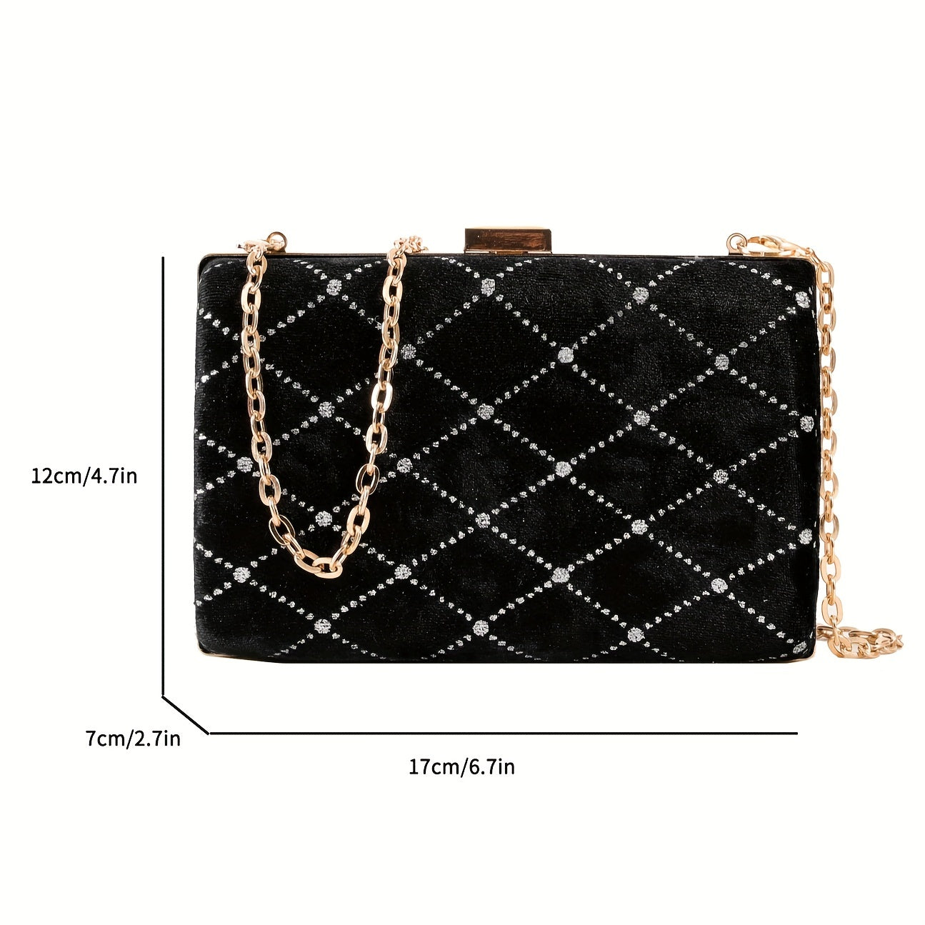 solvbao  Retro Velvet Evening Purse For Women, Luxury Chain Crossbody Bag, Elegant Clutch For Wedding Party Prom