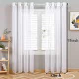 1 Panel Elegant White Tulle Curtain Ring for Home Decor - Perfect for Windows, Sliding Doors, and Festivals with Privacy Function