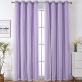 2pcs Single-sided Light Hollow Cloth Yarn Integrated Curtains, Fashion Fabric Hollow Translucent Balcony Curtain, Living Room Bedroom Curtains, Window Sheer Curtain Home Decor