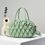 Trendy Pleated Plaid Tote Bag, Simple Solid Color Shoulder Bag, Perfect Crossbody Bag For Daily Use