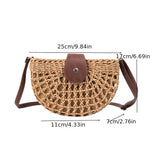 solvbao  Women's Stylish Woven Beach Bag, Saddle Bag For Travel, Trendy Versatile Bag For Outdoor