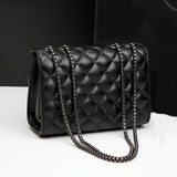 Trendy Square Shoulder Bag, Quilted Detail Chain Bag, All-Match Crossbody Bag, Flap Purse