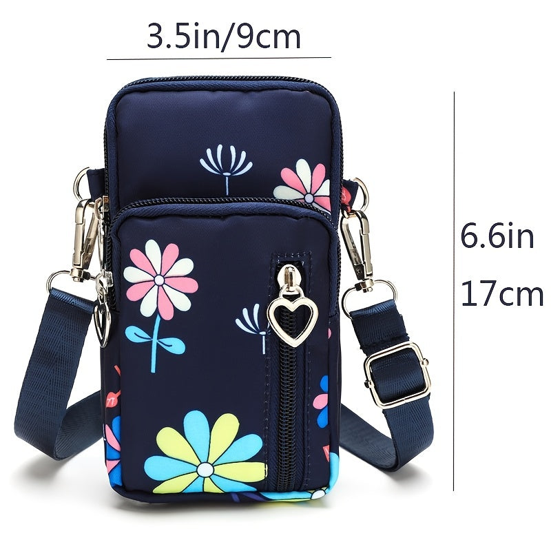 solvbao  Mini Crossbody Phone Bag, Sports Arm & Running Wrist Bag, Stylish Shoulder Coin Purse With Heart Zipper