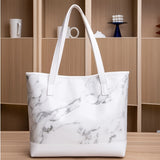 2pcs Marble Pattern Tote Bag Set, Fashion Cloud Print Shoulder Bag, Women's Large Handbag With Coin Purse