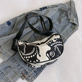 Trendy Printed Crossbody Bag, All-match Nylon Dumpling Bag, Street Sports Travel Shoulder Bag