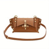 Trendy Punk Crossbody Bag, Rivet Studded Shoulder Bag, Women's Fashion Handbag & Purse