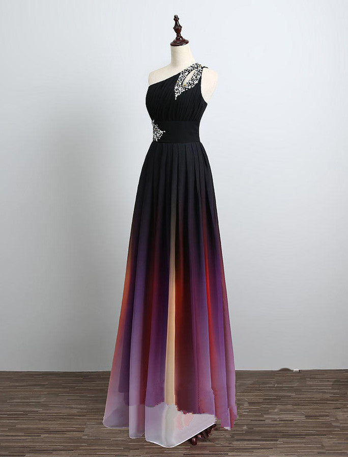 Solvbao Lovely Gradient Beaded Long Party Dress, Long Chiffon Prom Dress