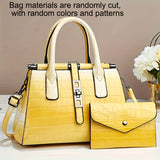 2pcs/set Luxury Crocodile Print Satchel, Fashion Top Handle Tote Bag, Women's Casual Handbag, Shoulder Bag & Clutch Purse