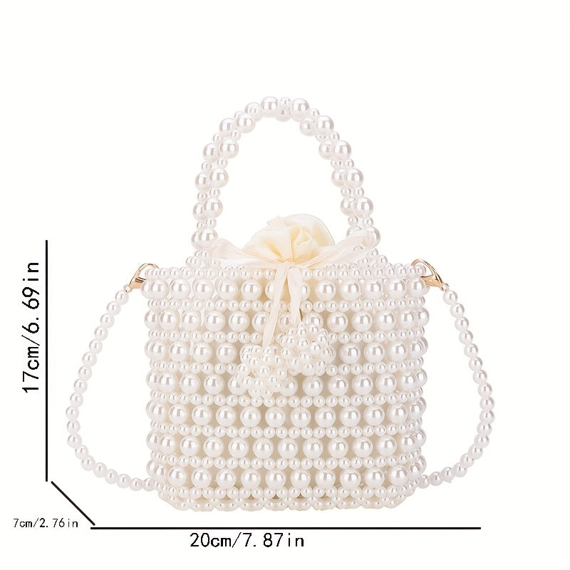 solvbao  Mini Pearl Beaded Crossbody Bag, Elegant Evening Shoulder Bag, Women's Dinner Purse & Handbag For Wedding Party Prom