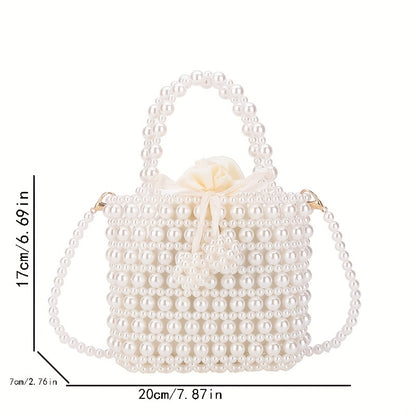 solvbao  Mini Pearl Beaded Crossbody Bag, Elegant Evening Shoulder Bag, Women's Dinner Purse & Handbag For Wedding Party Prom