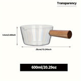 1pc 400ml/600ml High Borosilicate Glass Non-Stick Cooking Pot with Handle, Transparent Stove Top Pot for Milk, Butter, Heating, Minute Noodle Bowl, and Sauce