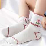 5pairs Baby Girls Kids Lace Cute Sweet Princess Socks, Thickened Anti-odor Warm Socks, Children's Socks For Spring Autumn Winter