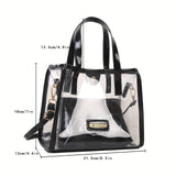 Transparent Jelly Tote Bag, 2in 1 Fashion Crossbody Bag, Women's Trendy Handbag, Shoulder Bag & Purse