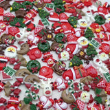 50pcs Non-Metallic Festive Holiday-Inspired Flatback Charms Assortment for DIY Crafts and Jewelry Making with Snowman, Reindeer, and Seasonal Decorations - No Plating Material