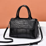 solvbao  Women's Large Capacity Faux Leather Crocodile Embossed Shoulder Bag, Crossbody Bag, Handbag