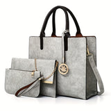 solvbao  Women's Classic Tote Bag Sets, All-Match Bags, Elegant Bag For Work, Solid Color Bags