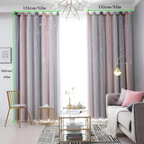 2pcs Hollow Star Sheer Curtain Window Treatment For Living Room Bedroom Office Home Decor