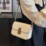 Trendy Minimalist Square Shoulder Bag, All-match Textured Handbag, All-Match Women's PU Leather Wallet