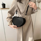 Stylish Peach Heart Shape Crossbody Bag, Crocodile Print Solid Color Shoulder Bag, Perfect Sling Bag For Daily Use