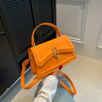 solvbao  Trendy Solid Color Crossbody Bag, All-Match Handbag, Small Flap Crossbody Square Bag