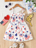 Girls All-American Flag Print Cami Sundress - Adorable 4th of July Party Dress for Summer Holidays