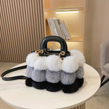 1pc Mini Cute Fluffy Crossbody Bag, Kawaii Plush Shoulder Bag, Women's Fashion Handbag & Purse