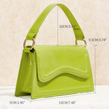 solvbao  Solid Color Handbag, Trendy PU Leather Crossbody Bag, Women's Top Handle Flap Purse