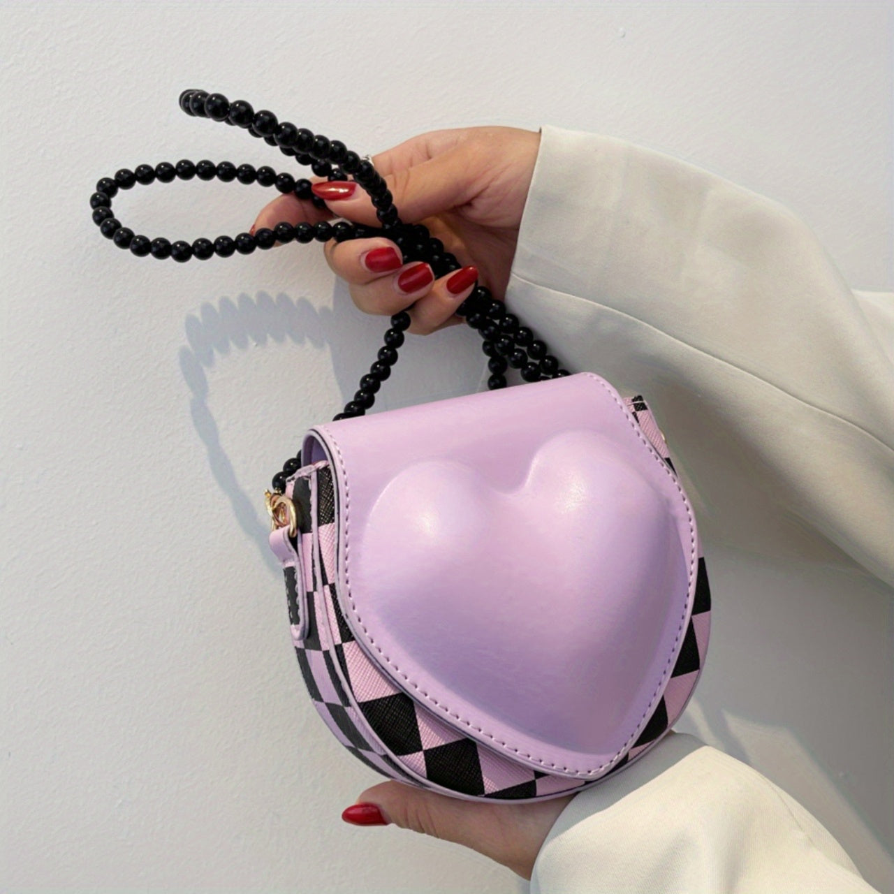 solvbao  Mini Heart Shaped Novelty Bag, Y2K Cute Crossbody Bag, Women's Trendy Handbag & Shoulder Purse