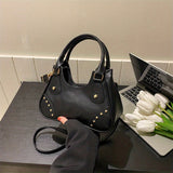 solvbao Studded Decor Handbag For Women, Trendy Zipper Underarm Purse, Y2K Hot Girls Crossbody Bag